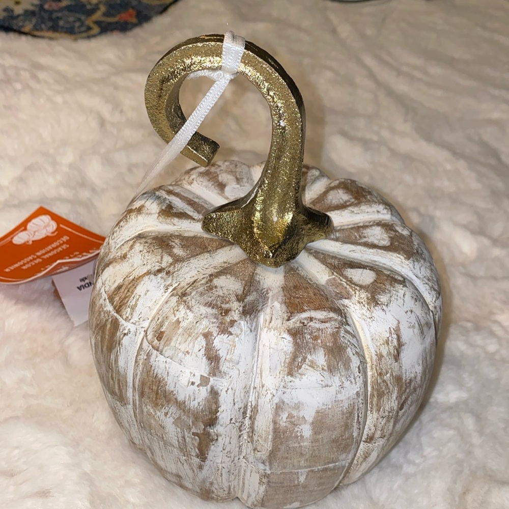 Boho Farmhouse Wood Metal Pumpkin Decor